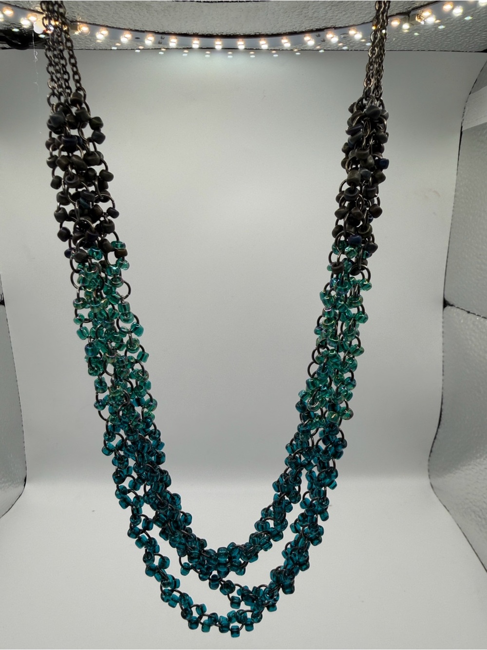 Coldwater Creek Teal Multi-Strand Beaded Necklace